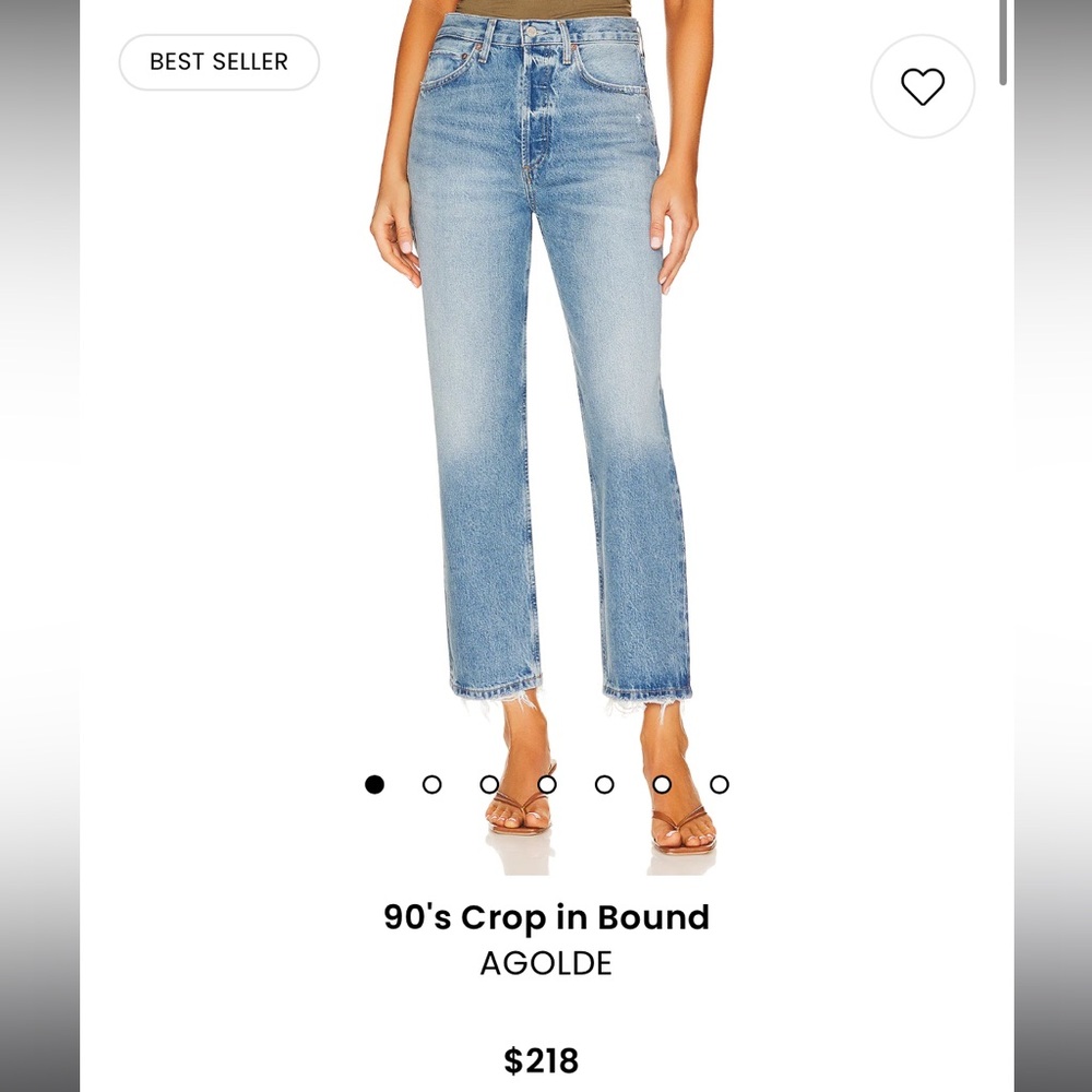 AGOLDE 90s Crop Mid Rise Straight Jeans in Bound Size 26